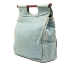CC Denim Tortoise Handle Tote