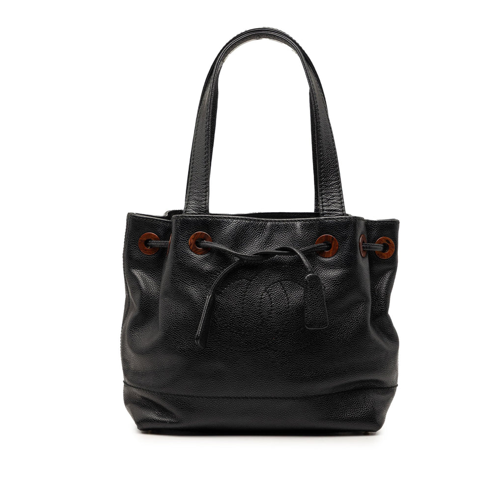 CC Caviar Drawstring Tote