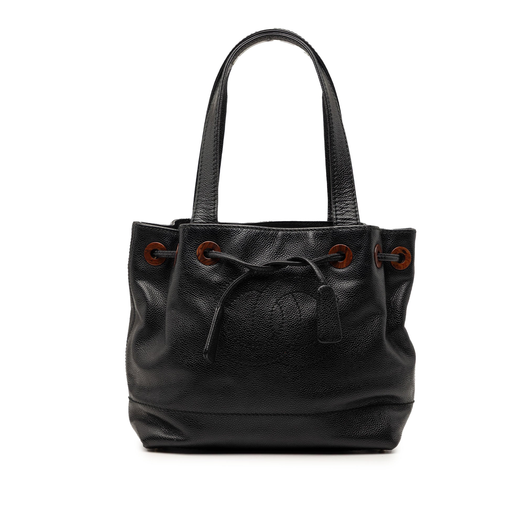 CC Caviar Drawstring Tote