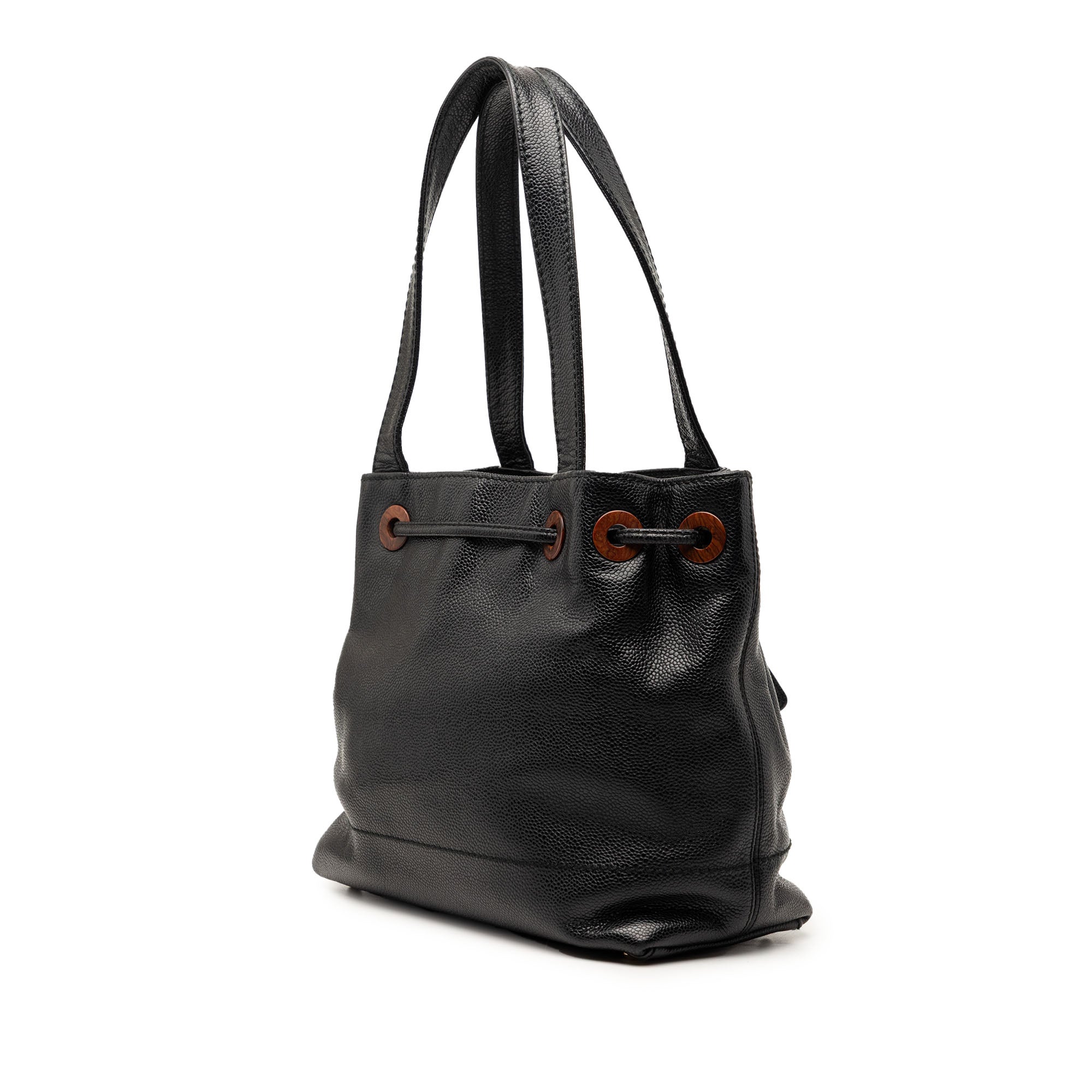 CC Caviar Drawstring Tote