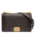 Old Medium Quilted Lambskin Boy Flap