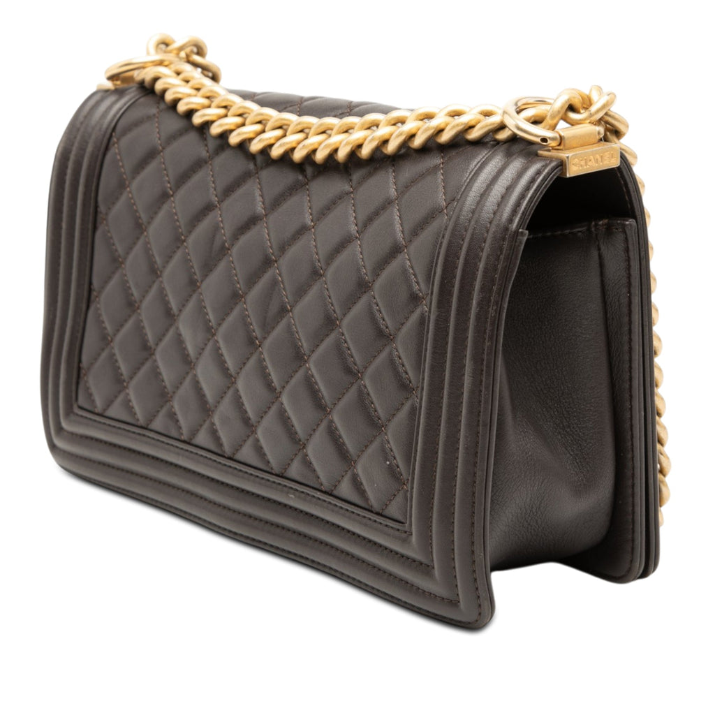 Old Medium Quilted Lambskin Boy Flap