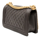 Old Medium Quilted Lambskin Boy Flap