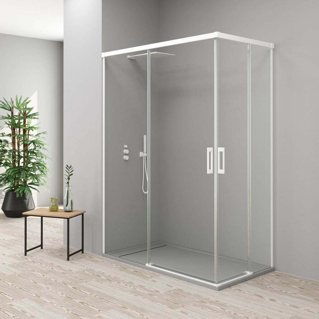 BATHME NIXON Mampara Ducha Cuadrada 2Fijos+2Correderas Blanco