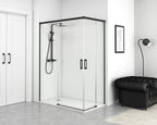 BATHME NIXON Mampara Ducha Cuadrada 2Fijos+2Correderas Negro
