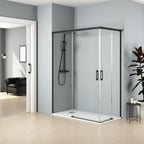BATHME NIXON Mampara Ducha Cuadrada 2Fijos+2Correderas Negro