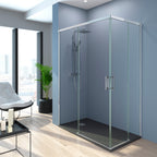 BATHME NIXON Mampara Ducha Rectangular 2Fijos+2Correderas Cromo