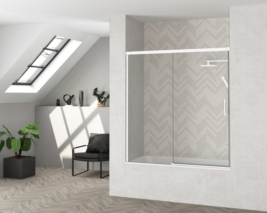 BATHME NIXON Mampara Frontal Bañera Fijo+Corredera Blanco