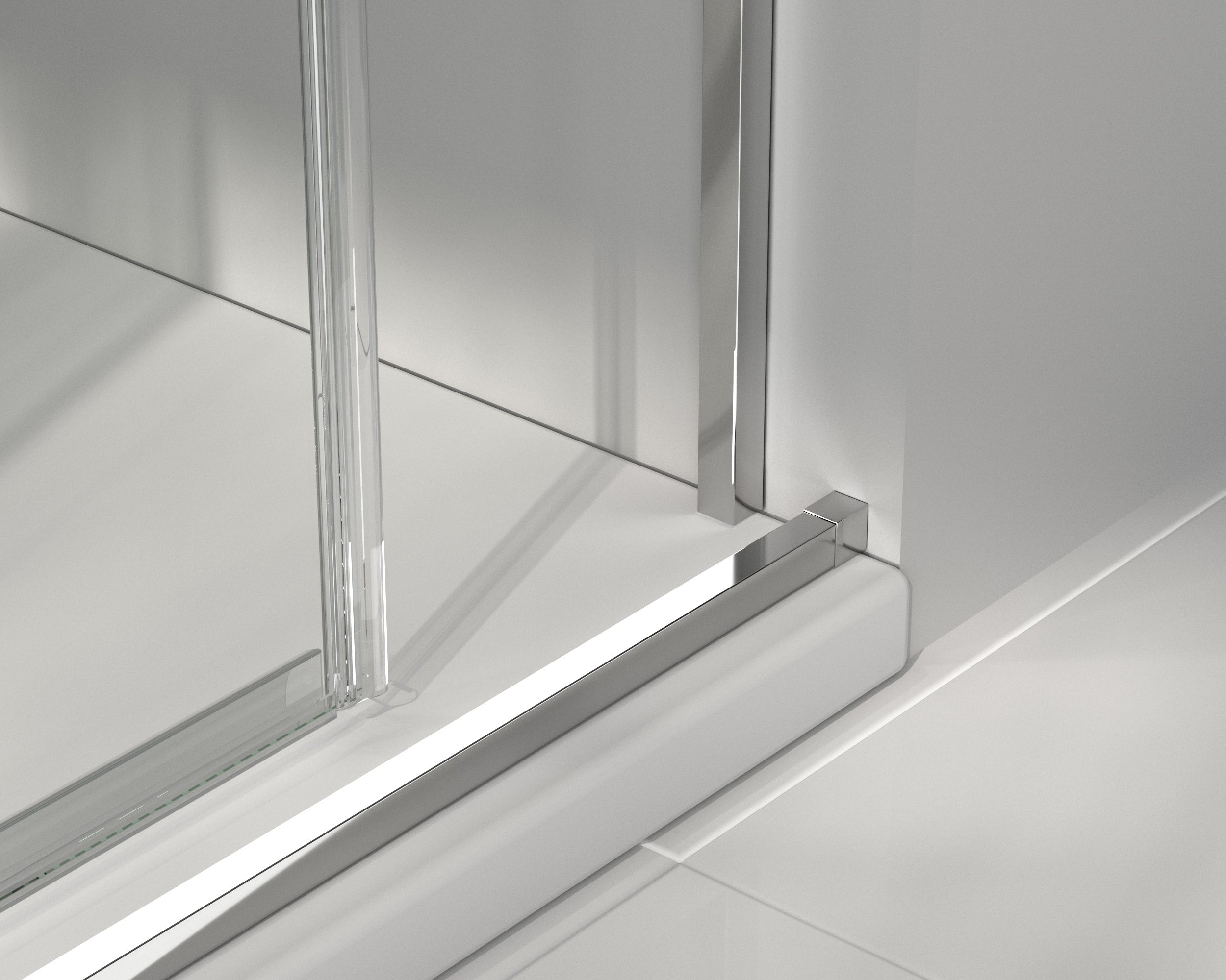 BATHME NIXON Mampara Frontal Ducha Fijo+Corredera Cromo