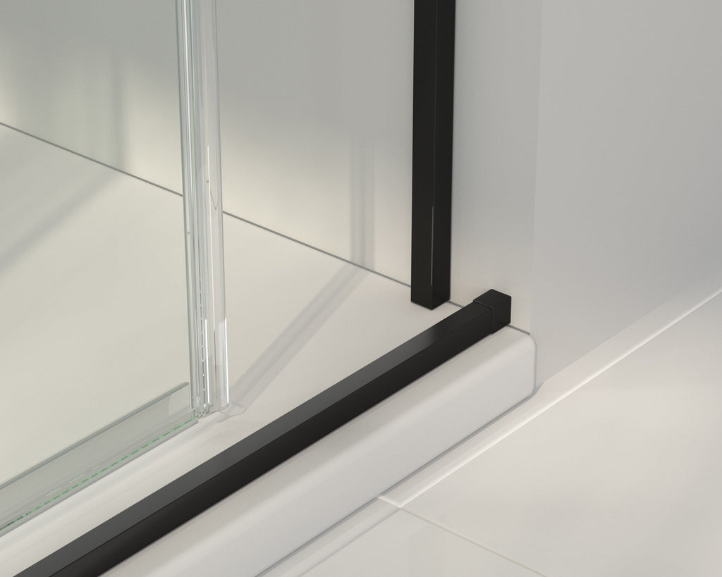 BATHME NIXON Mampara Frontal Ducha Fijo+Corredera Negro