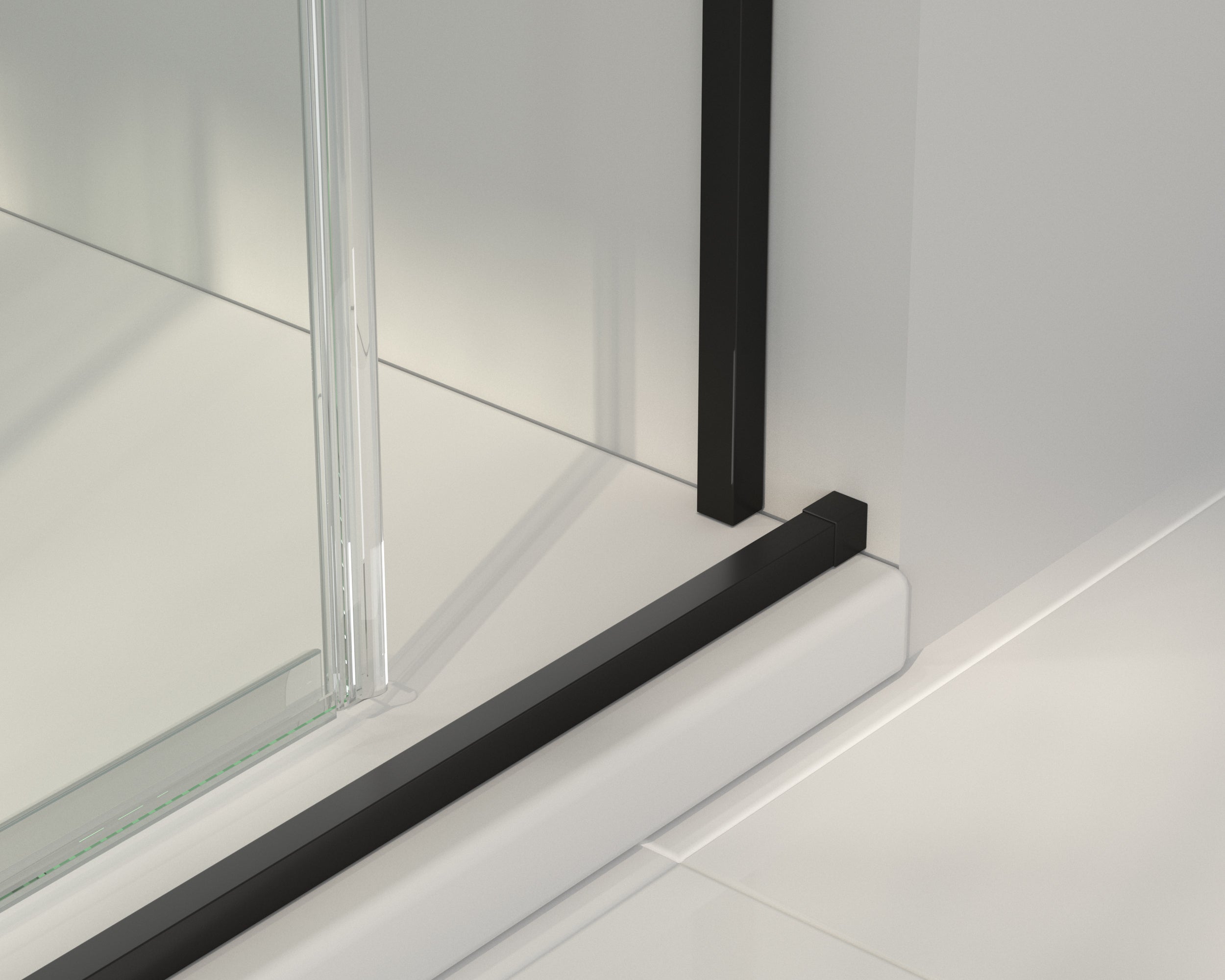 BATHME NIXON Mampara Frontal Ducha Fijo+Corredera Negro