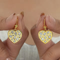 Yellow Gold Diamond Flush Set Dangle Earrings
