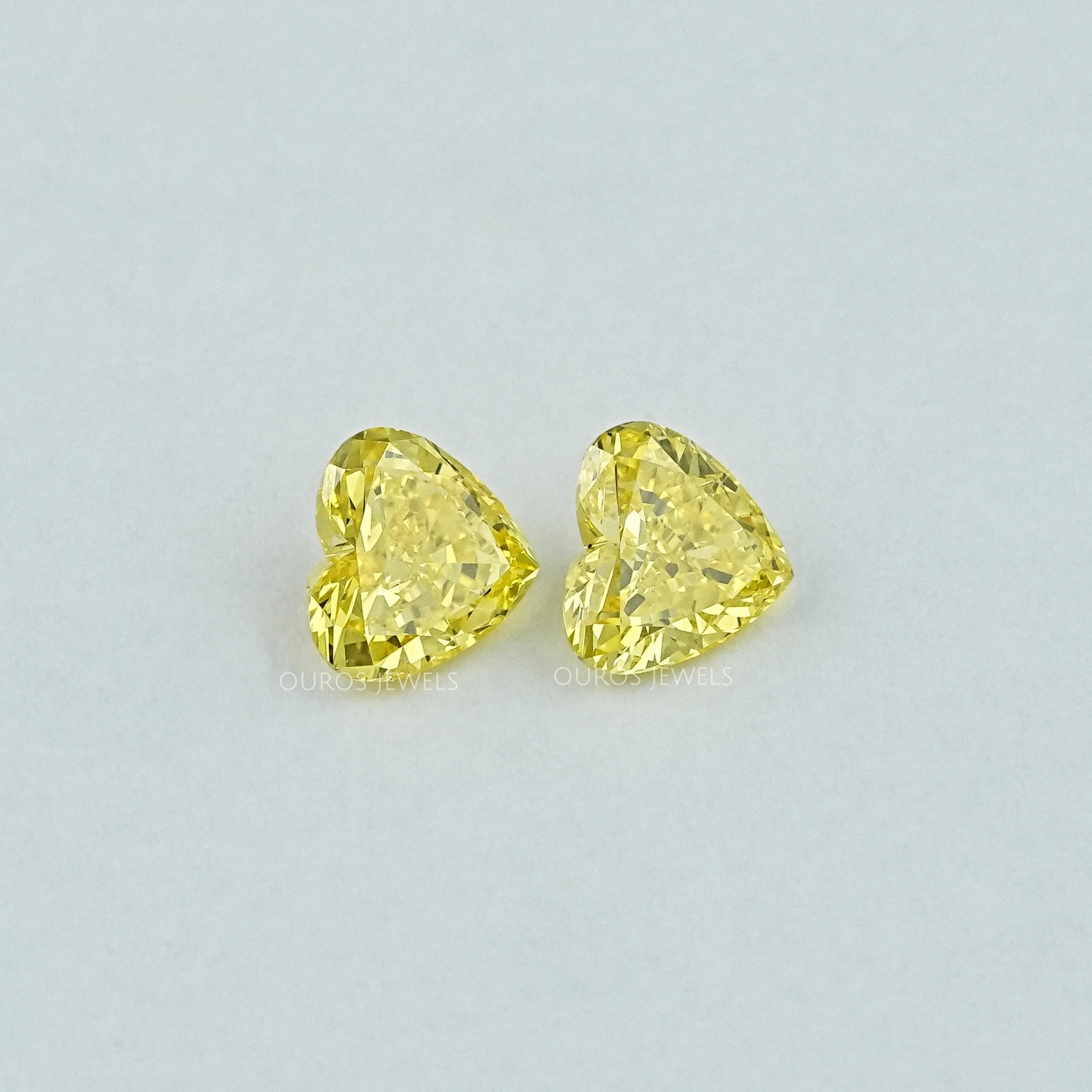 Yellow Heart Lab Grown Diamond Matching Pair
