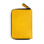 Yellow Small Leather Wallet Embossed