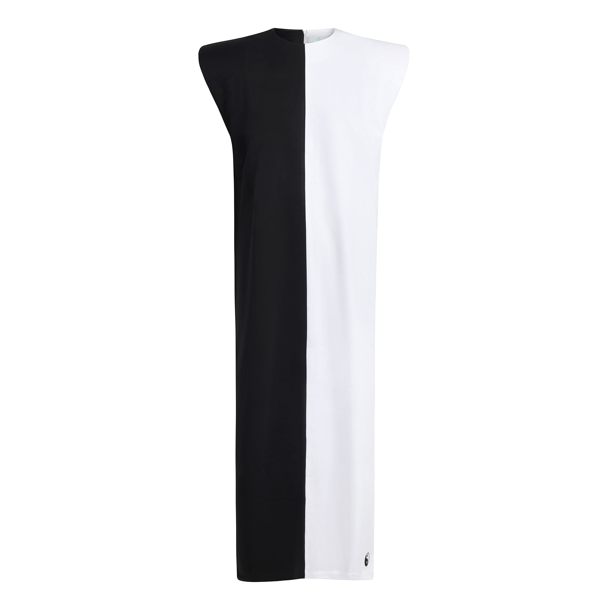 Yin & Yang Sleeveless Two-Tone Dress