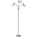 Arc Tree Floor Lamp with 3 Adjustable Rotating Lights & Steel Frame, 155cm Tall, Silver