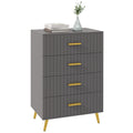 Bedroom Chest of Drawers, Modern 4-Tier Storage Drawer Unit for Living Room, Dark Grey