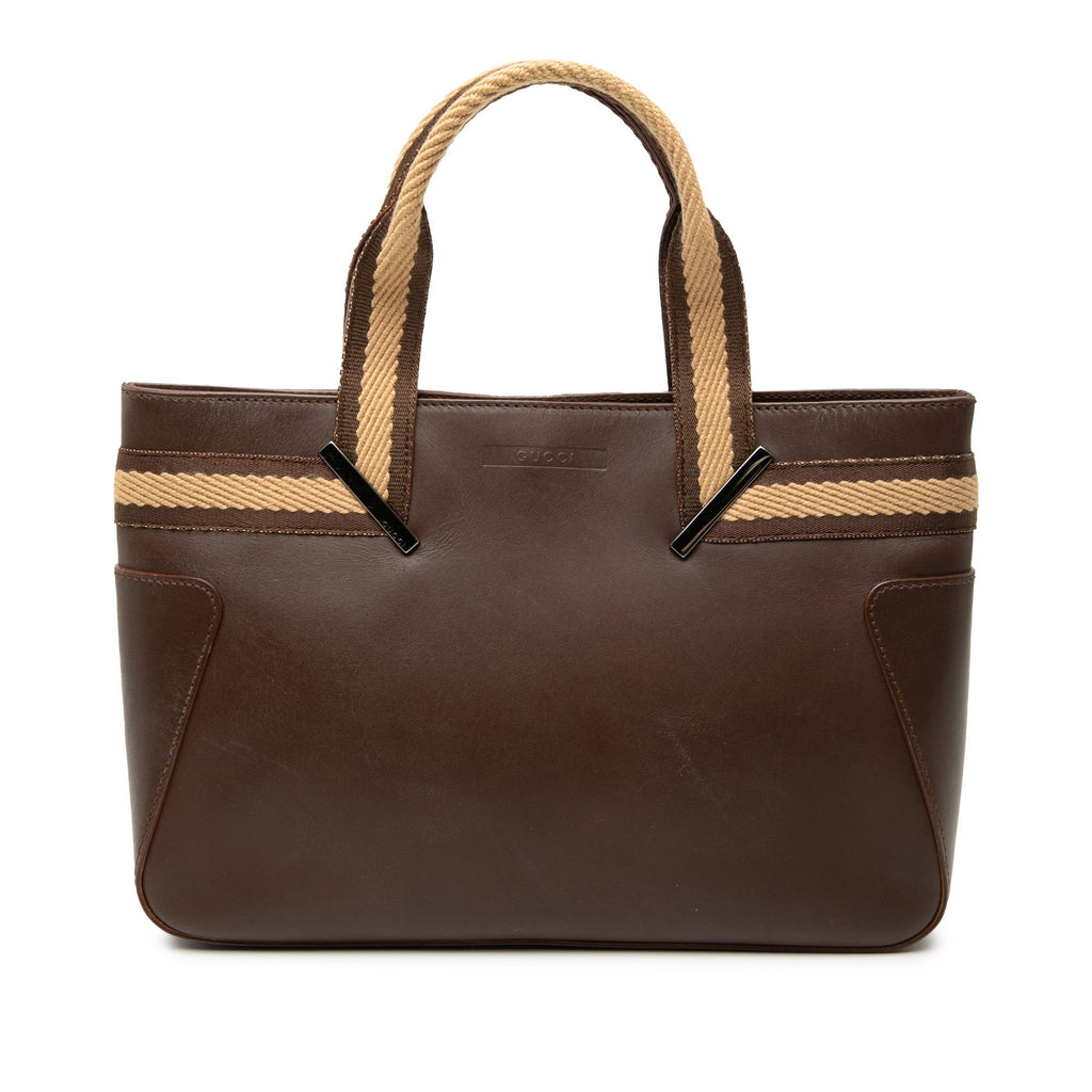 Leather Web Handbag