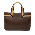Leather Web Handbag