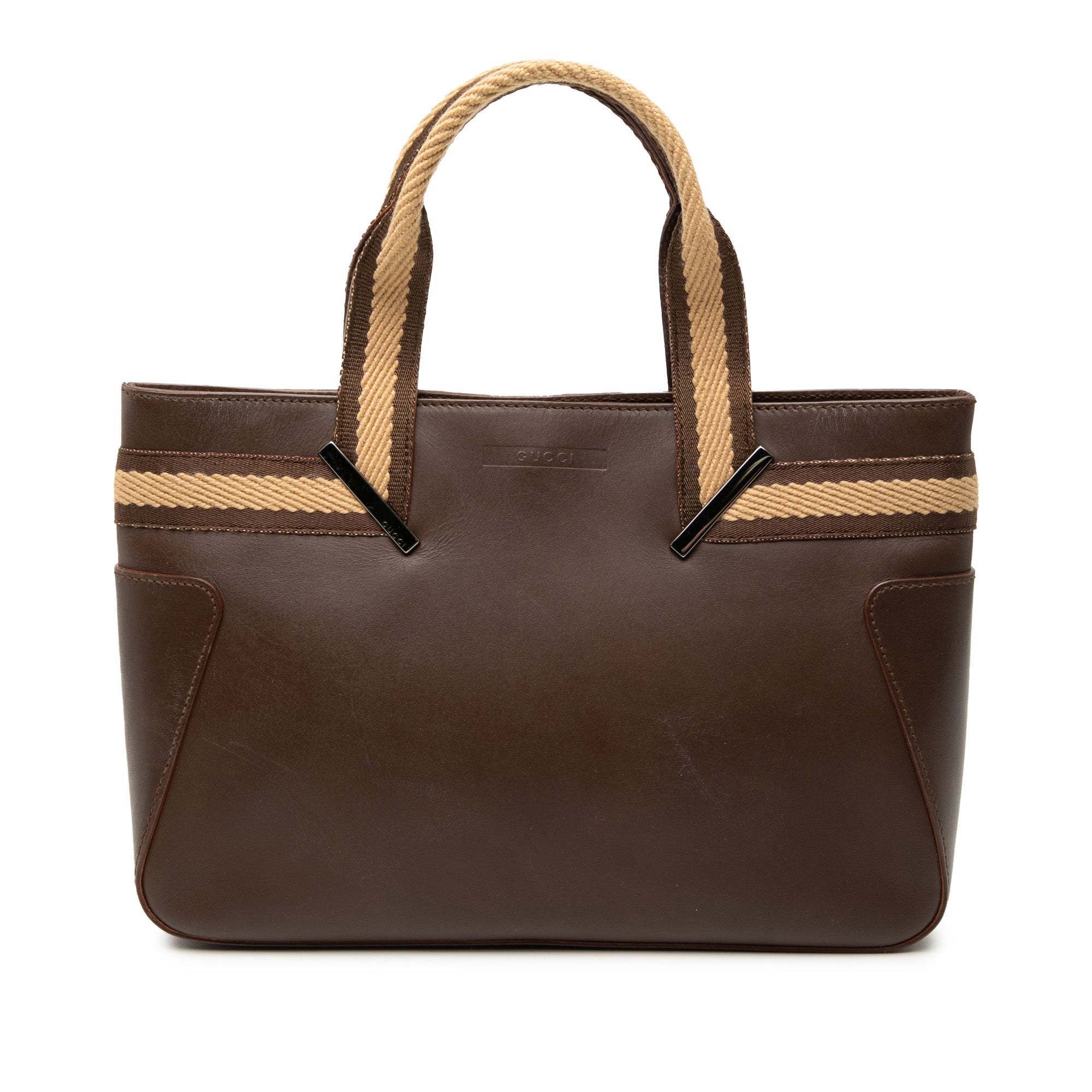 Leather Web Handbag
