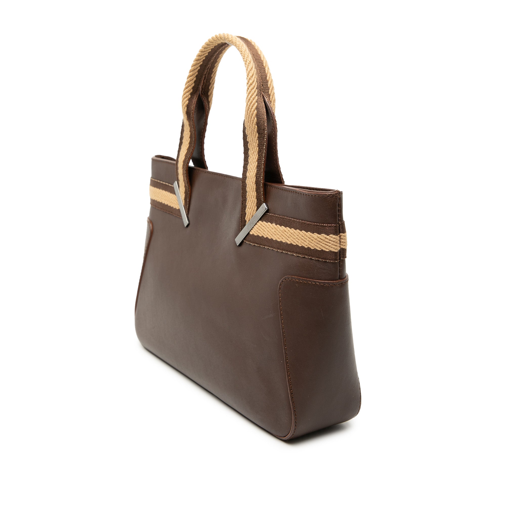 Leather Web Handbag