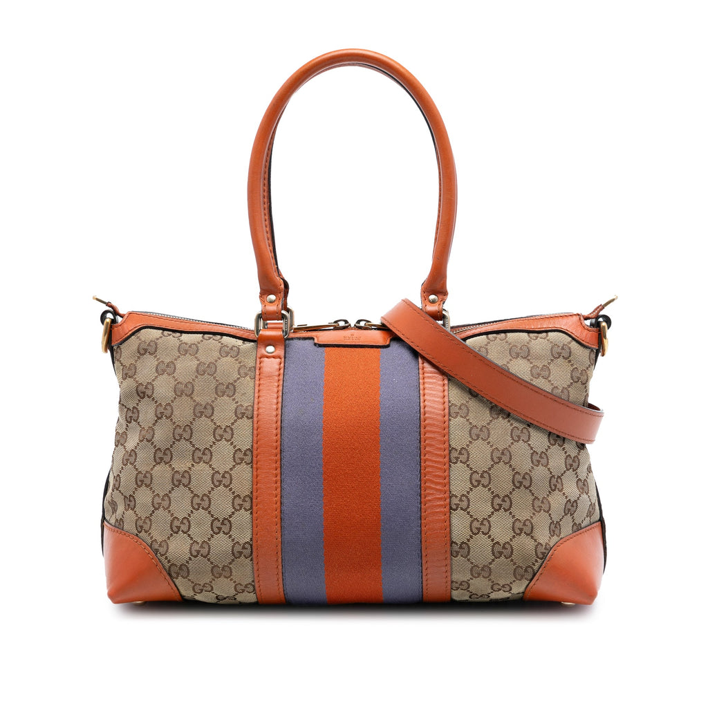 GG Canvas Web Satchel