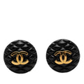 CC Resin and Gold Plated Quilted Button Clip On Earrings