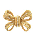 Gold Plated Strass Bow Brooch
