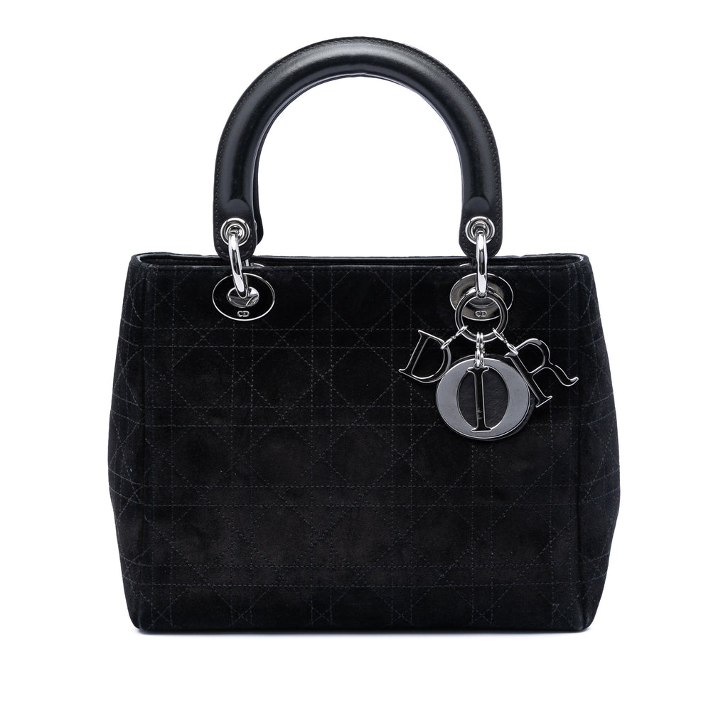 Medium Suede Cannage Lady Dior