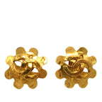 CC Gold Plated Floral Clip On Earrings