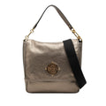 Small Metallic Leather Anagram Maia Satchel