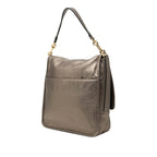 Small Metallic Leather Anagram Maia Satchel