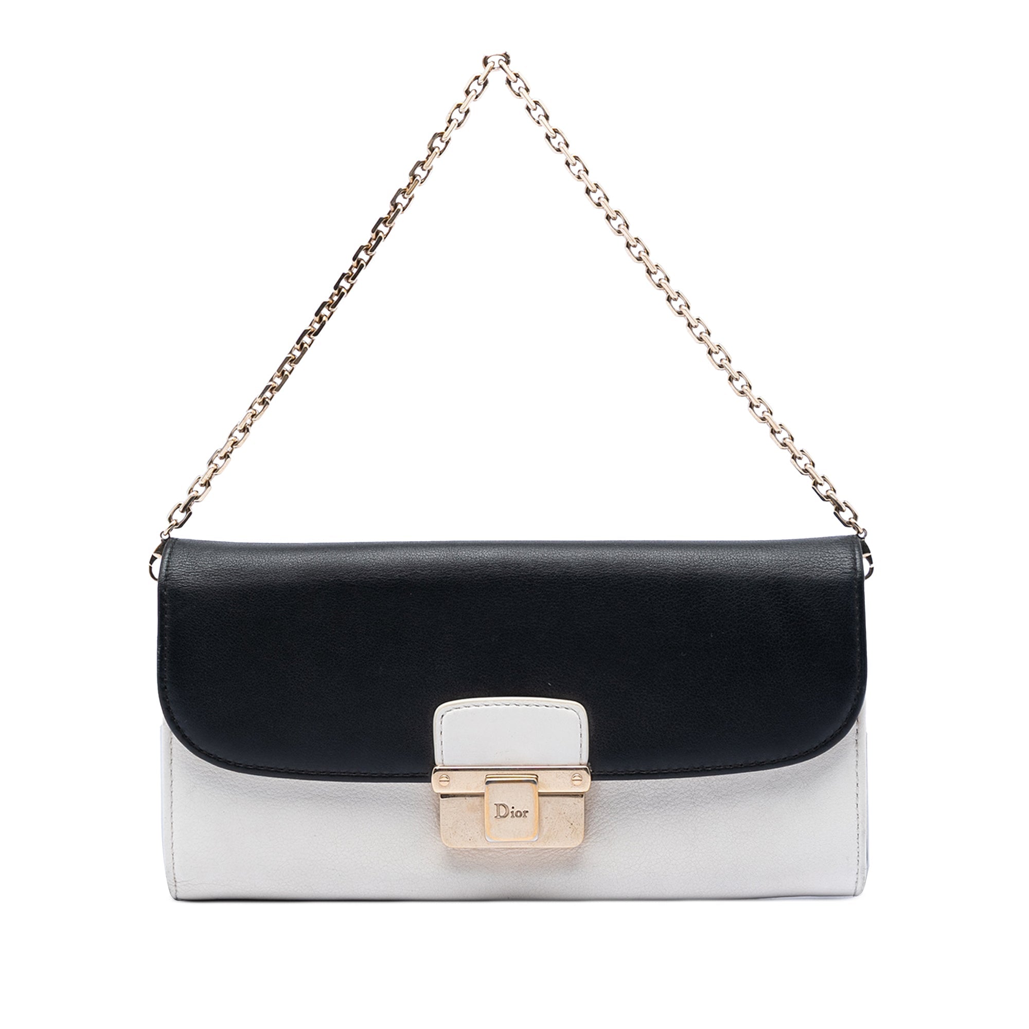 Bicolor Calfskin Diorling Wallet on Chain
