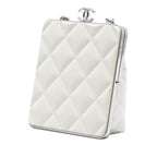 Lambskin and Acrylic Kiss Clutch with Chain