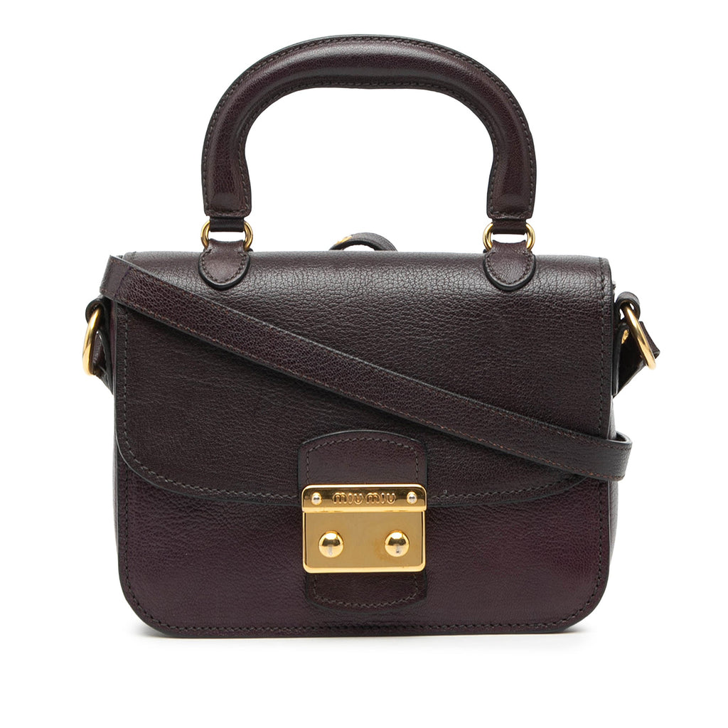Bicolor Goatskin Madras Top Handle Satchel