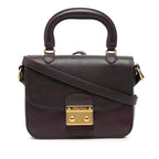 Bicolor Goatskin Madras Top Handle Satchel
