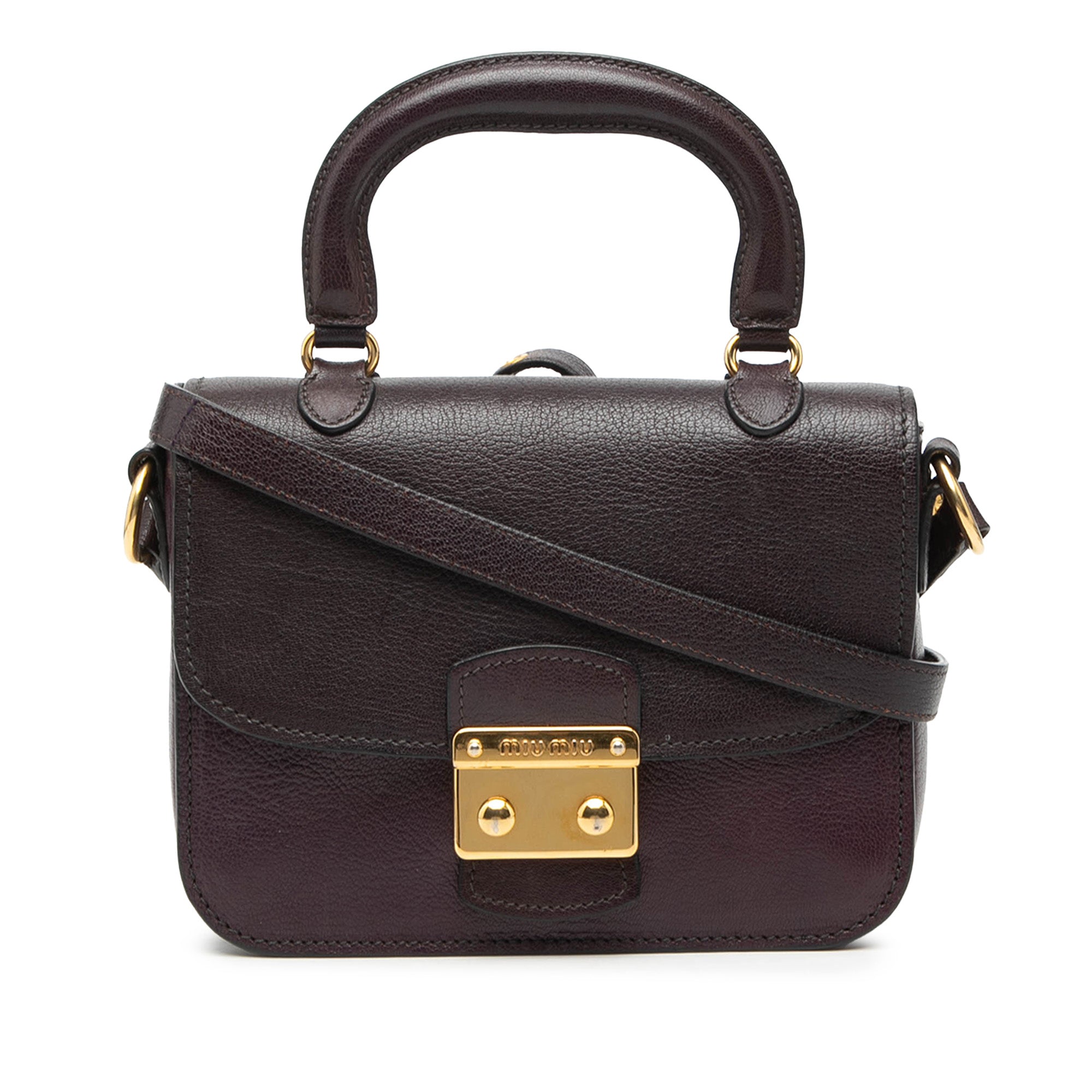 Bicolor Goatskin Madras Top Handle Satchel
