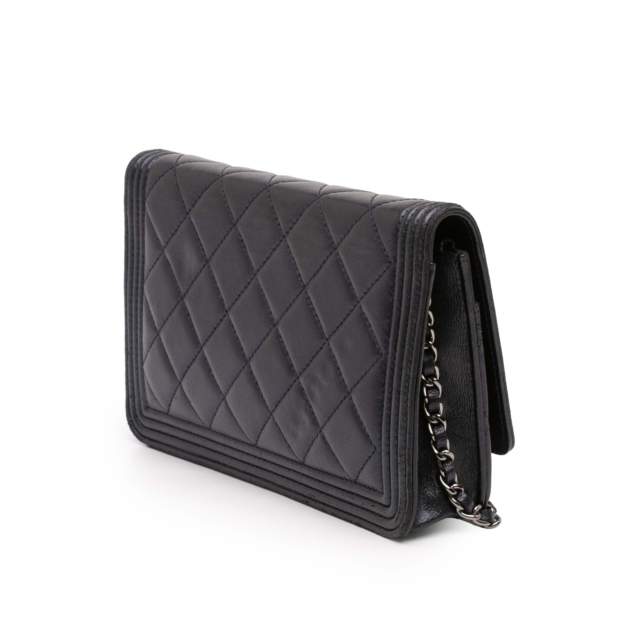 Quilted Lambskin Boy Wallet On Chain