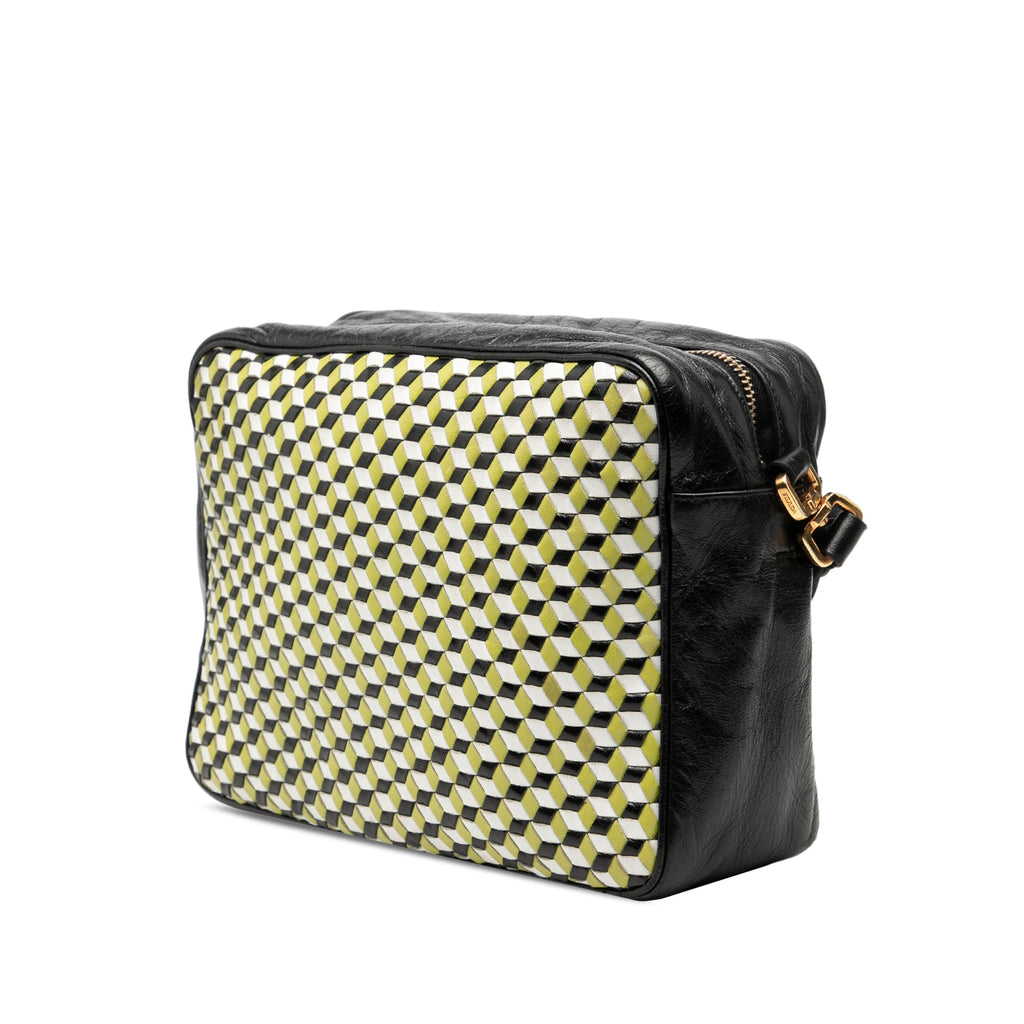 Leather Perspective Cubes Shoulder Bag