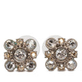 CC Brass Strass Floral Push Back Earrings