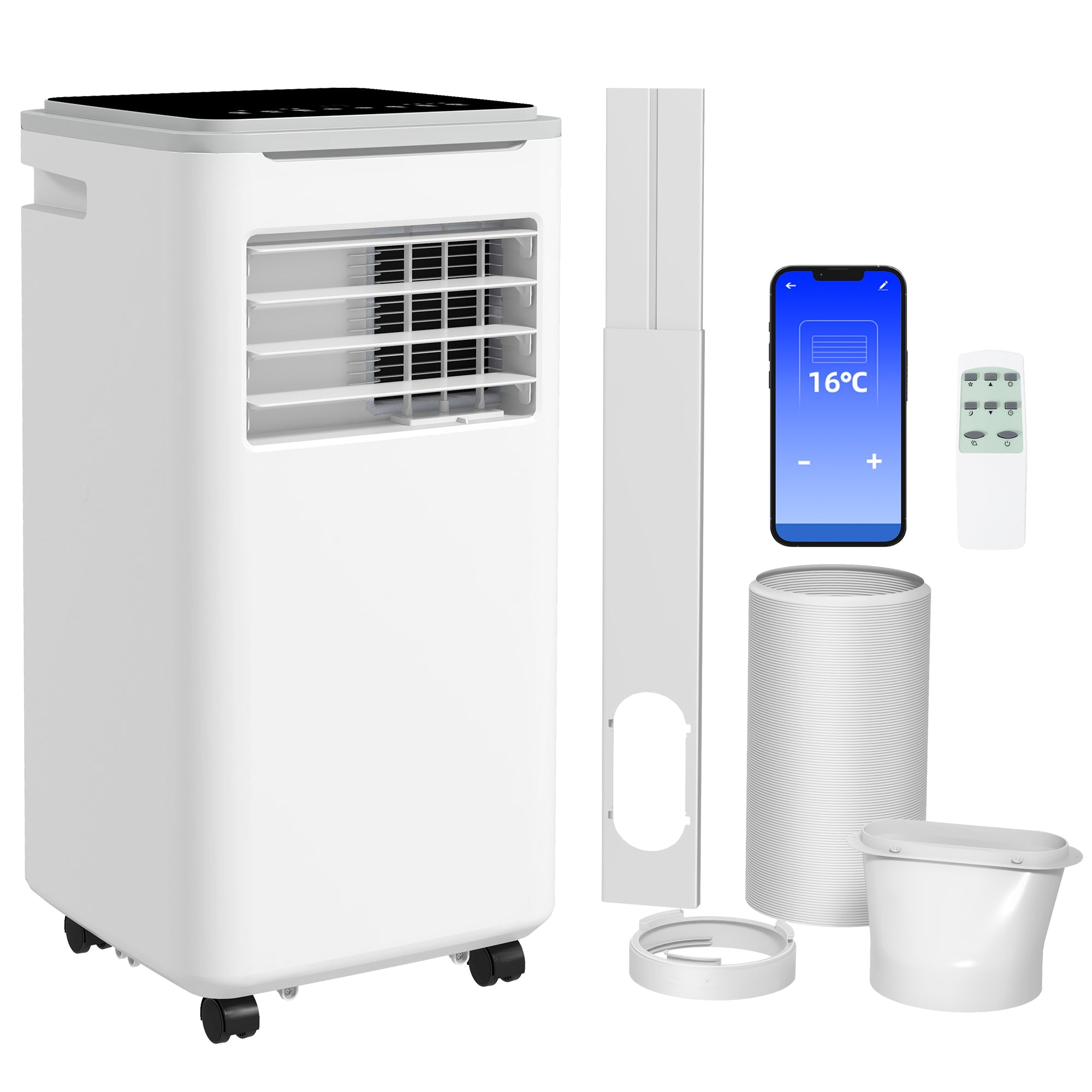 9000 BTU Portable Air Conditioner, 4-in-1 Air Conditioning Unit with Remote, Window Kit, 20m2