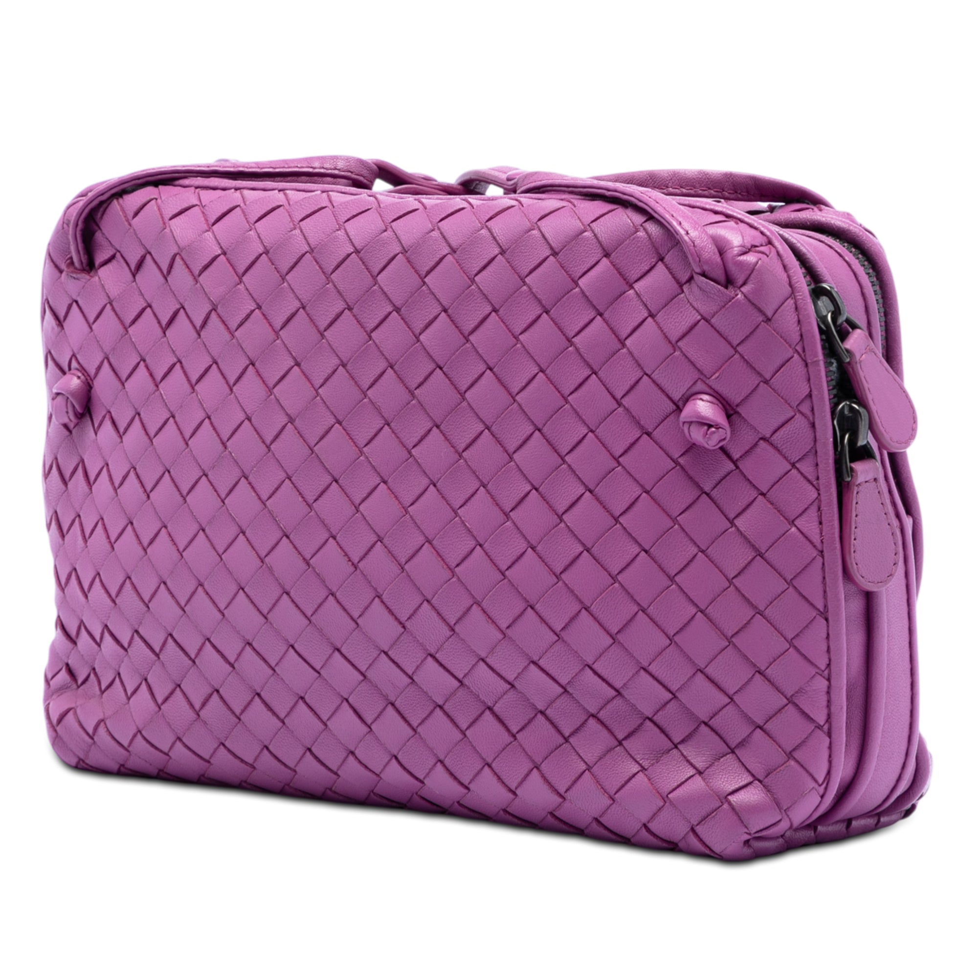 Nappa Intrecciato Nodini Double Zip Crossbody