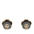 CC Brass Enamel Faux Pearl and Strass Flower Earrings