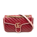 Medium GG Marmont Matelasse Diagonal Leather Torchon Shoulder Bag