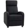 Push Back Recliner Chair, Corduroy Fabric Home Theater Seating, Single Reclining Sofa Chair, Black