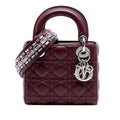 Mini Lambskin Cannage Crystal Strap Lady Dior