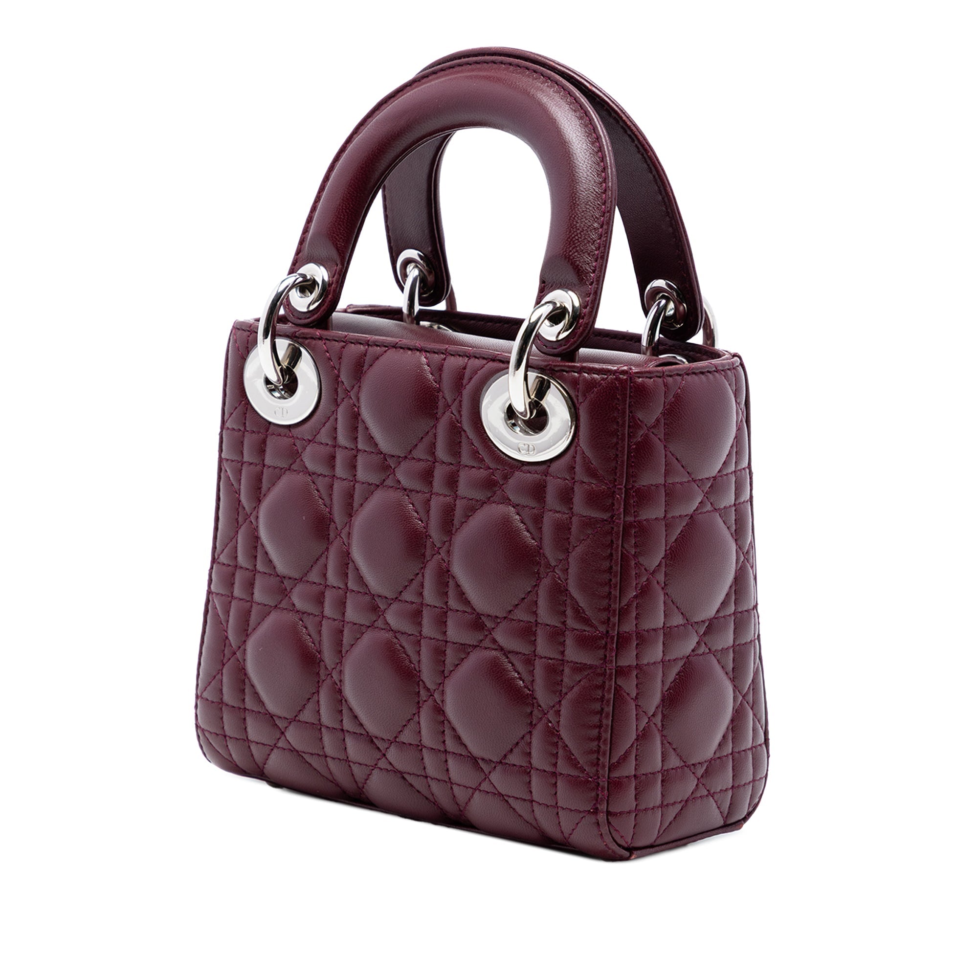 Mini Lambskin Cannage Crystal Strap Lady Dior