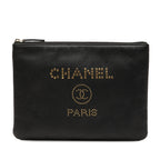 Medium Caviar Deauville Studded O Case Clutch