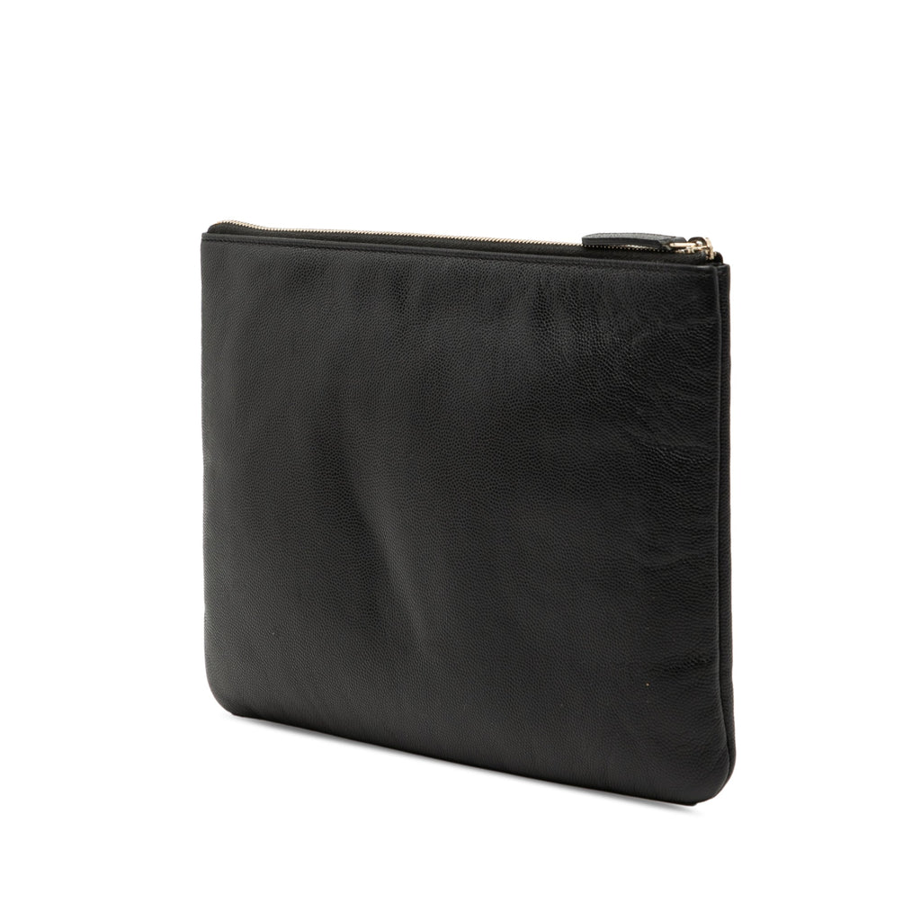 Medium Caviar Deauville Studded O Case Clutch