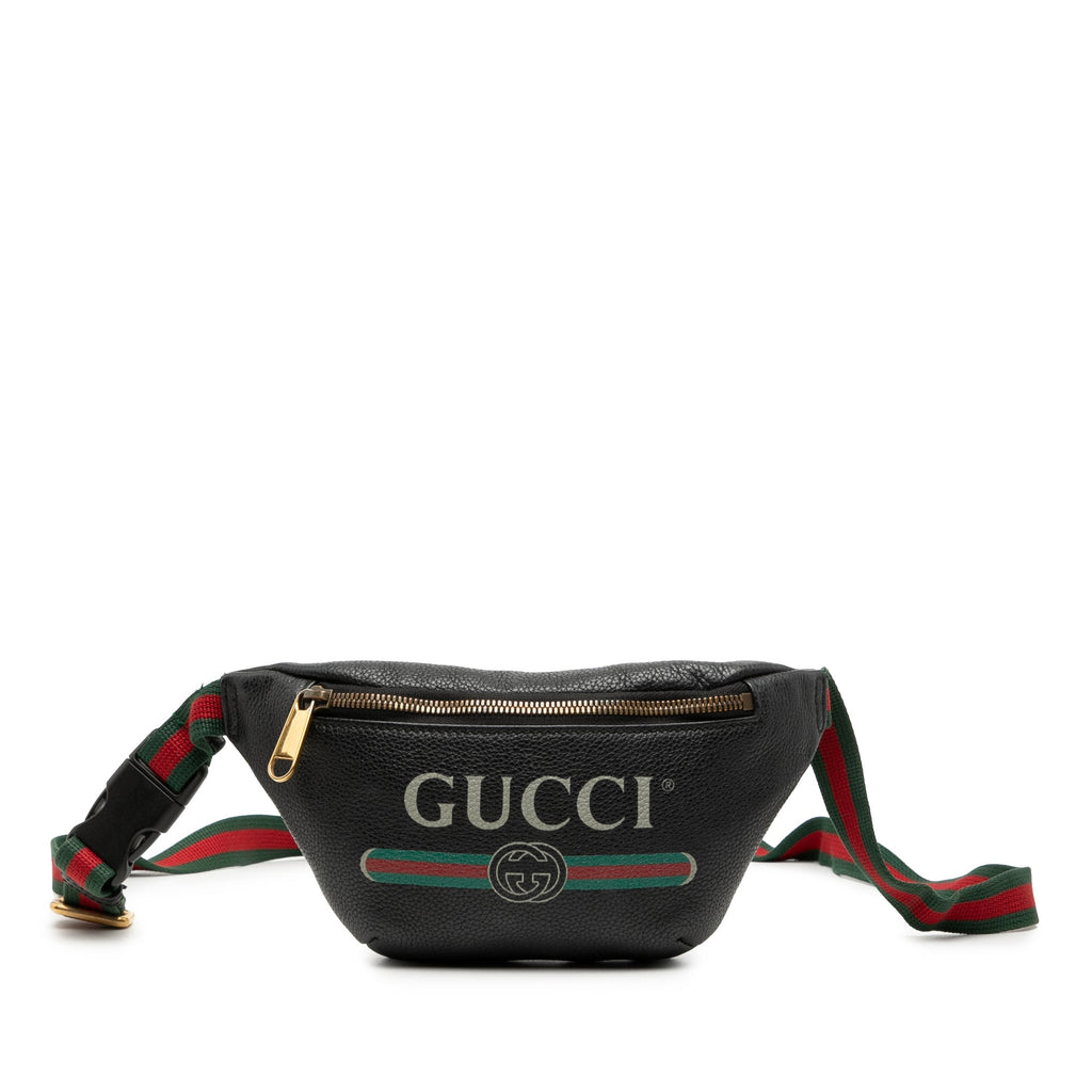 Small Grained Calfskin Logo Belt Bag